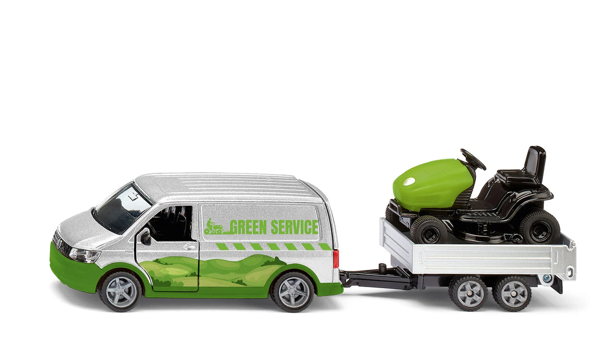 Siku VW T6 with Ride On Lawn Mower 1:50