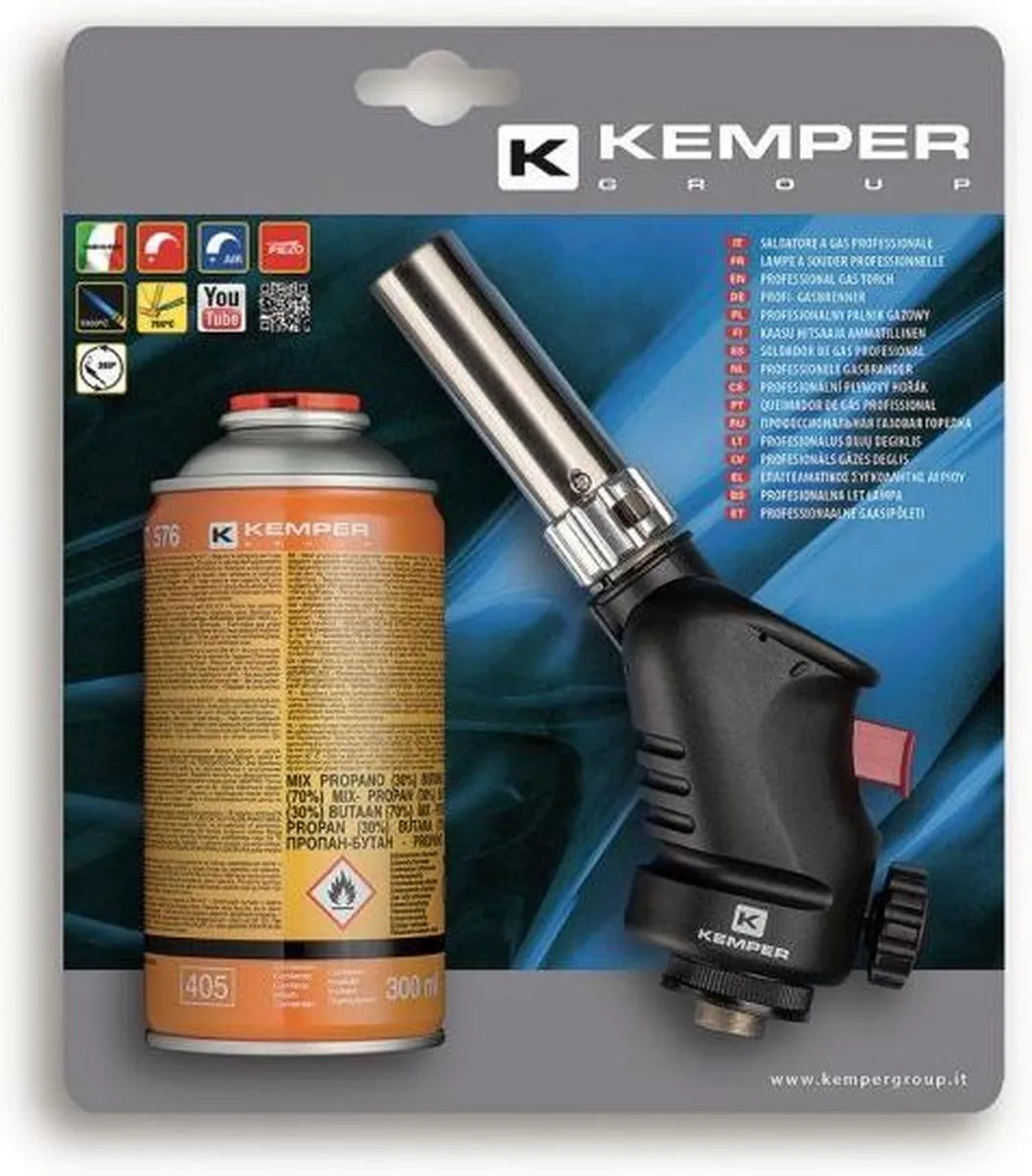 Kemper Blow Torch with Piezo Ignition with 300ml Supergas Gas Cartridge