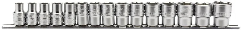 Draper 1/2" Sq. Metric socket on Metal Rail (15 Piece)
