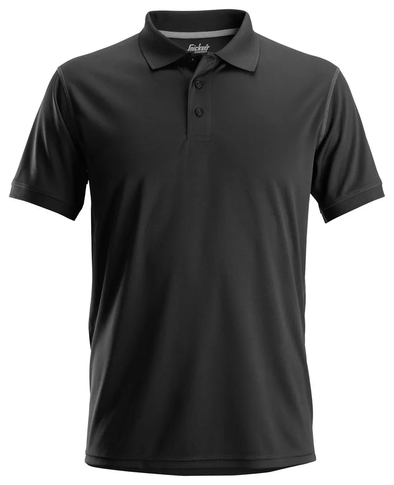 Snickers 2721 Lightweight Polo Shirt Black - 100% Recycled Polyester with Anti-Odor Finish