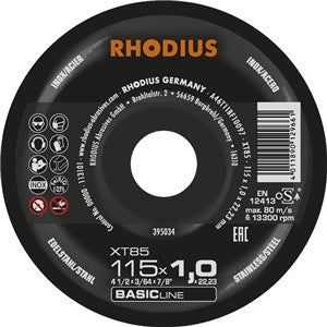 Rhodius XT85 Cutting Disc 115mm x 1.0mm