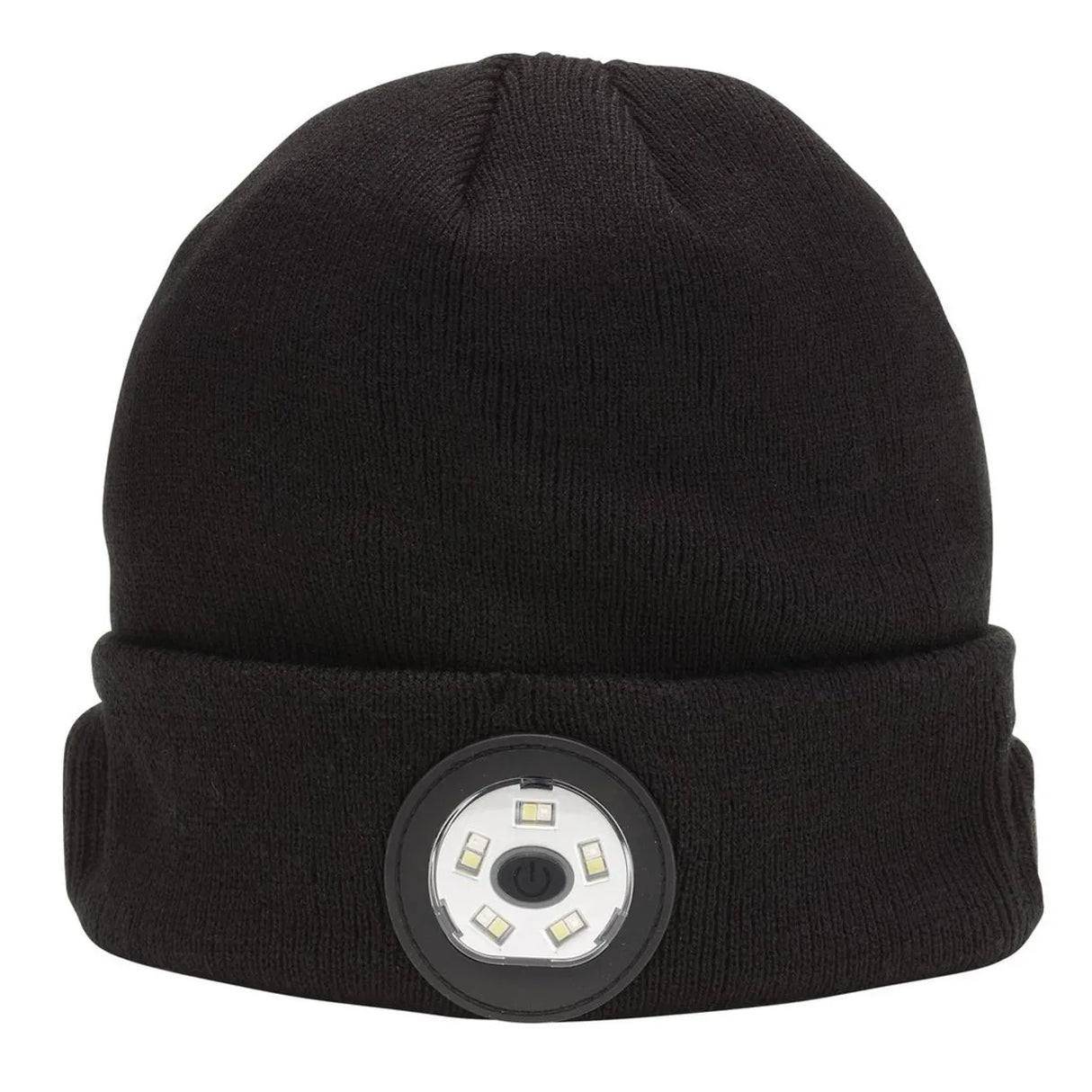 Draper Smart Wireless Rechargeable Beanie with LED Head Torch and USB Charging Cable, Black, One Size (28346)