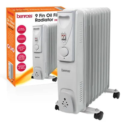 Ben Ross 9 Fin Oil Filled Radiator 2000W