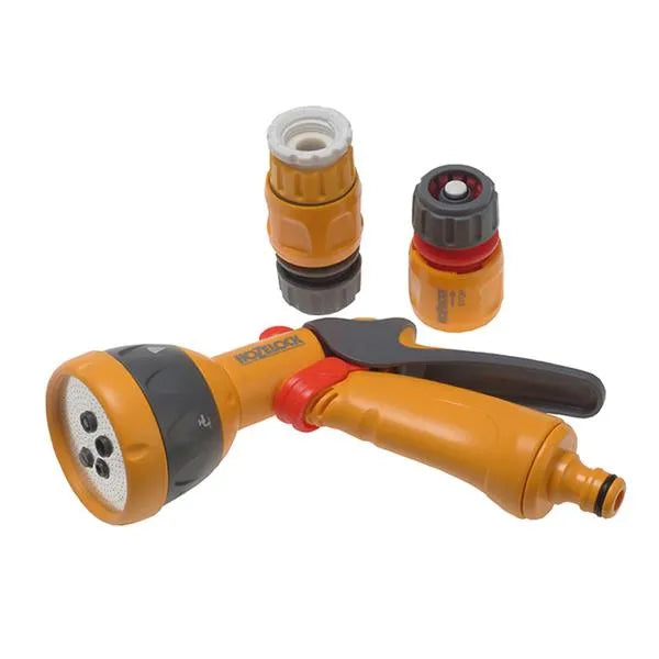 Hozelock Garden Hose Multi Spray Gun Starter Set With Fittings
