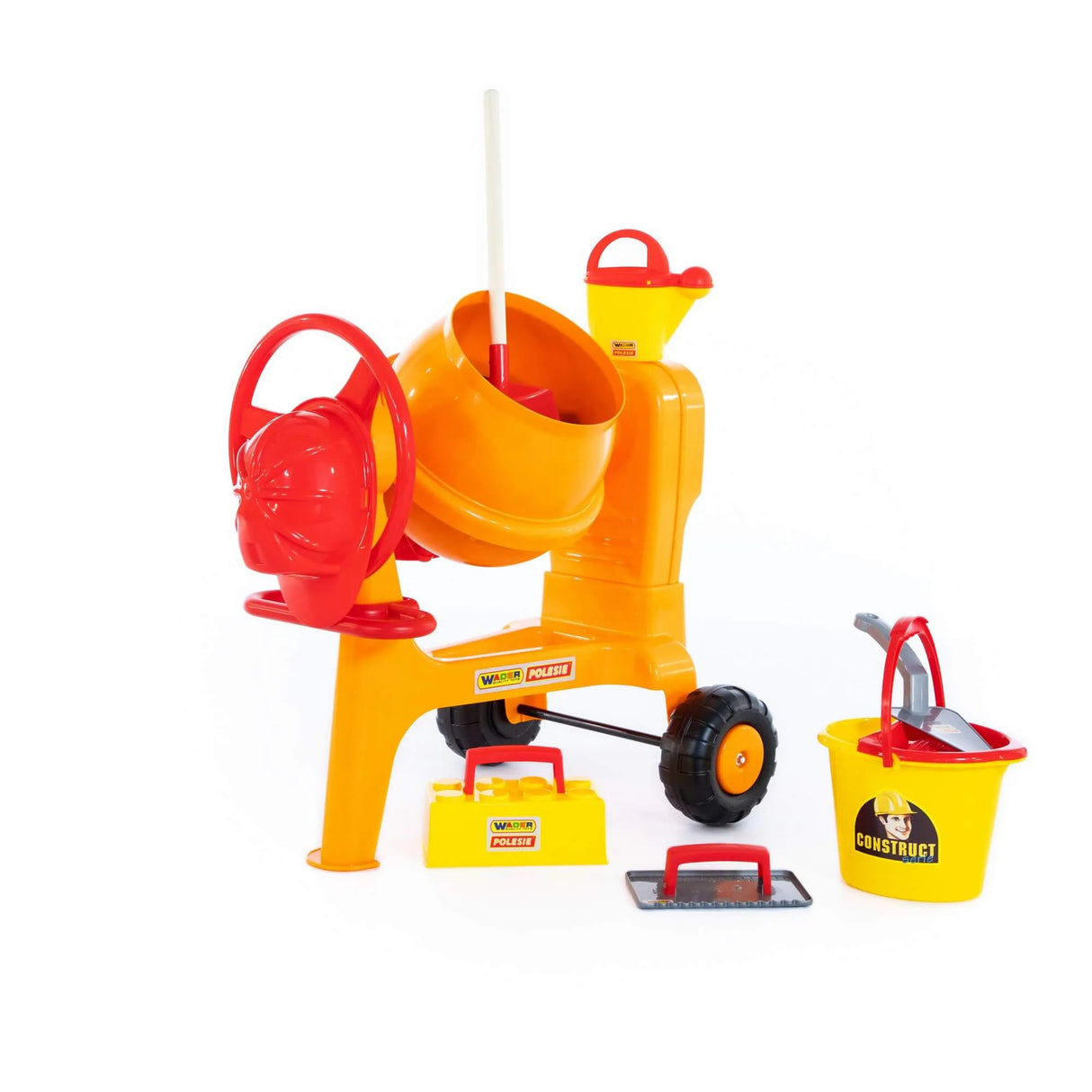 Wader Play Cement Mixer with Construction Set (8 Piece Set)