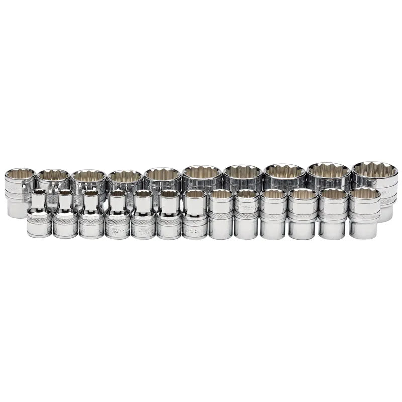 Draper 1/2" Sq. Loose Metric Polished Chrome socket (23 Piece)