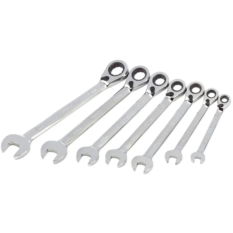 Draper Hi-Torq Metric Reversible Ratcheting Combination Spanner Set (7 Piece)
