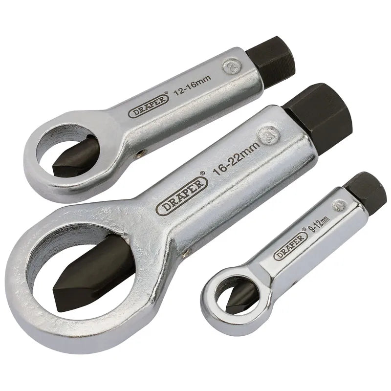 Draper Nut Splitter Set, 9 - 22 Mm (3 Piece)