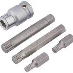 Draper 1/2" Sq. Dr. Spline Bit Set (5 Piece)
