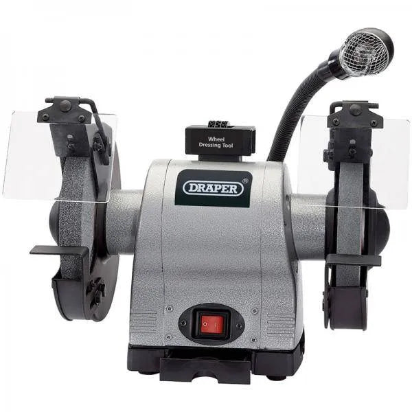 Draper Bench Grinder Heavy Duty with Worklight 8"