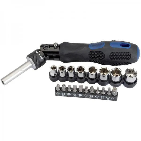 Draper Ratchet Screwdriver, Bit & Socket Set (20 Piece)
