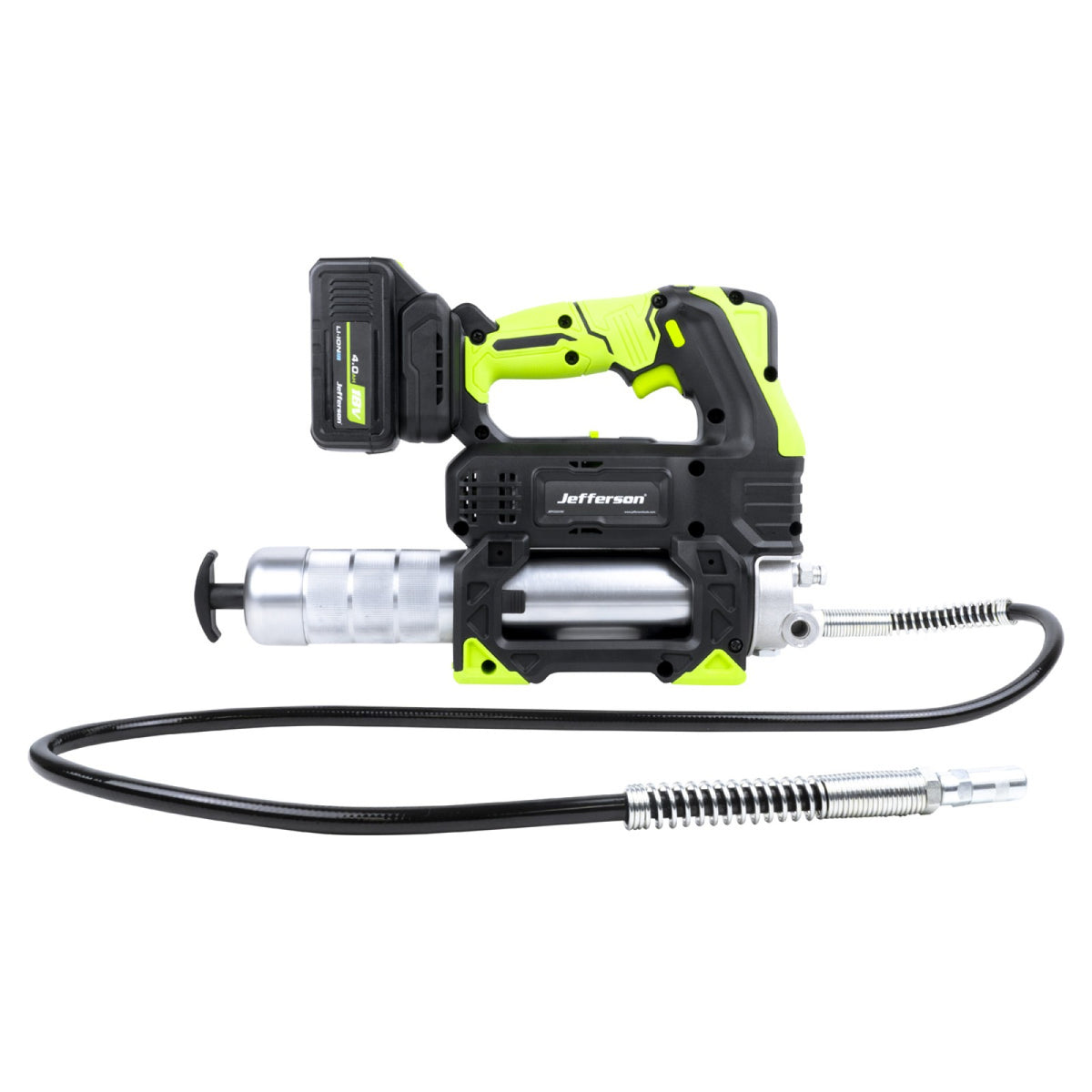 Jefferson 18V cordless grease gun front view