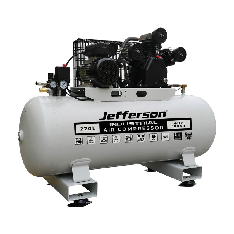 Jefferson 270 litre 4HP industrial air compressor