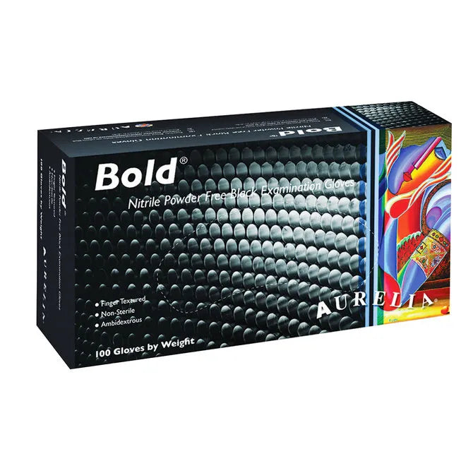 Aurelia Bold Black Nitrile Gloves