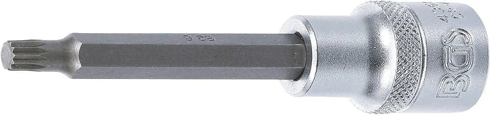BGS 4360 Bit Socket, 100mm Length, 1/2" Drive, Spline (XZN) M6 | Chrome Vanadium Steel