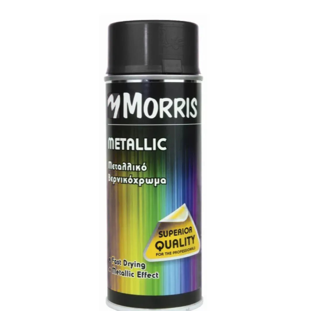 Morris Metallic Acrylic Spray Paint Black 400ml