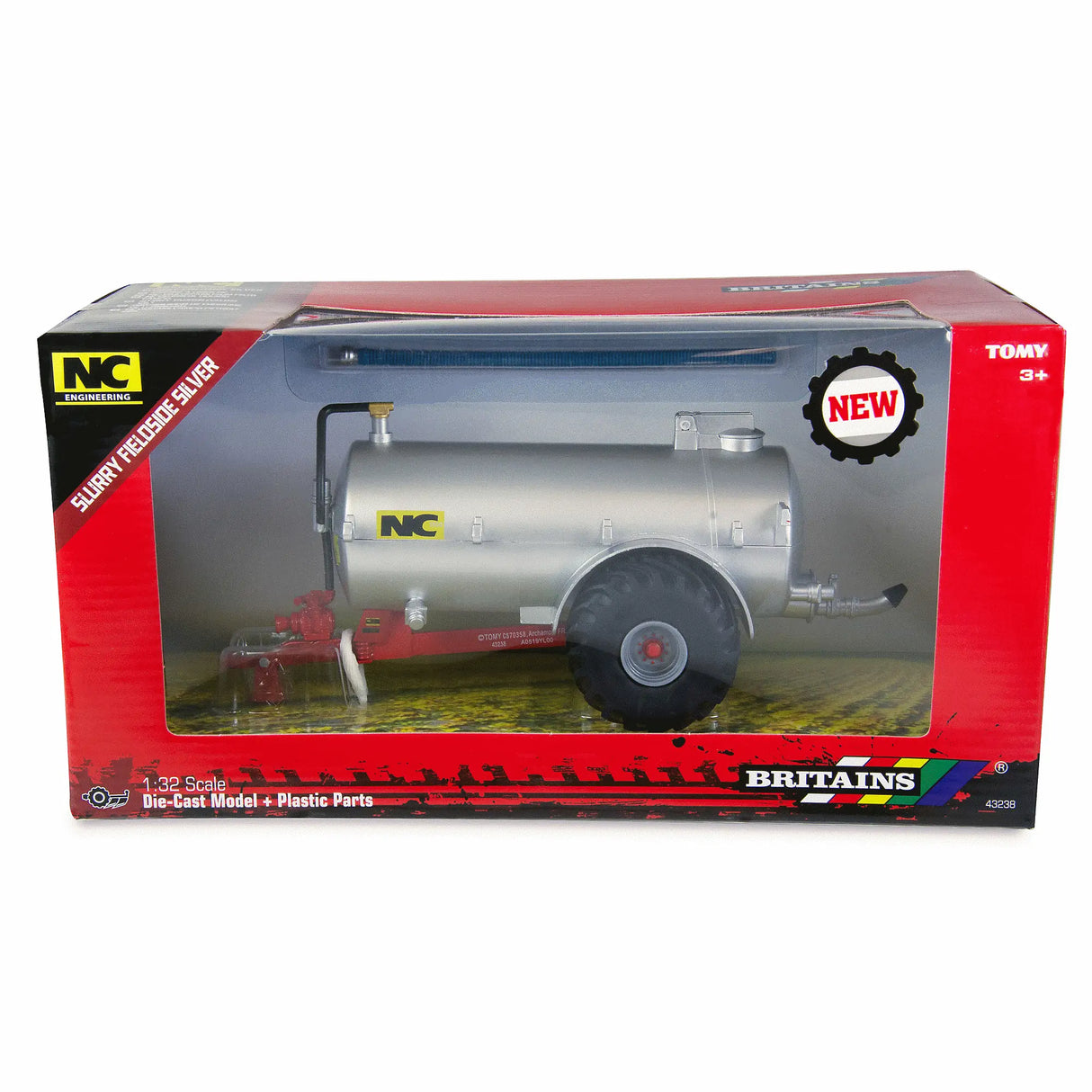 Britains NC Slurry Tanker (Fieldside) Silver 1:32 Scale Model 43238