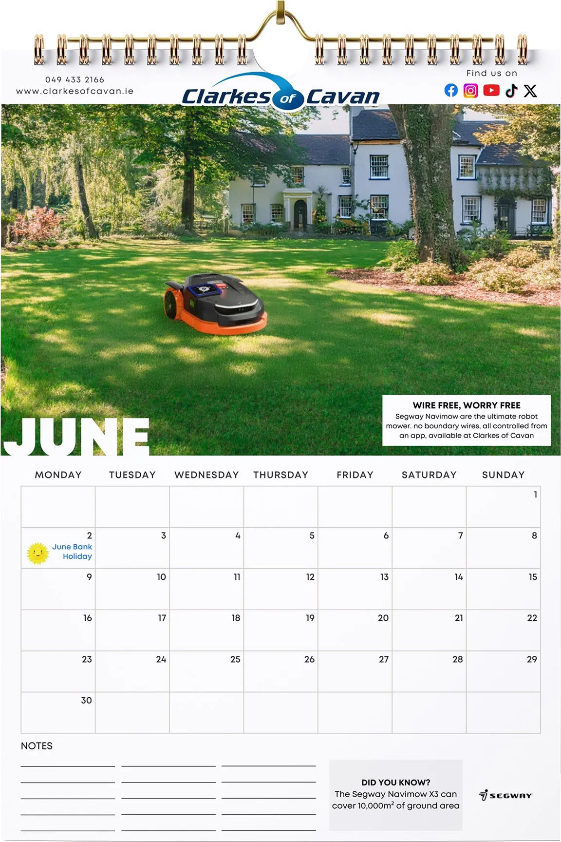 Clarkes of Cavan 2025 Calendar A3 Size