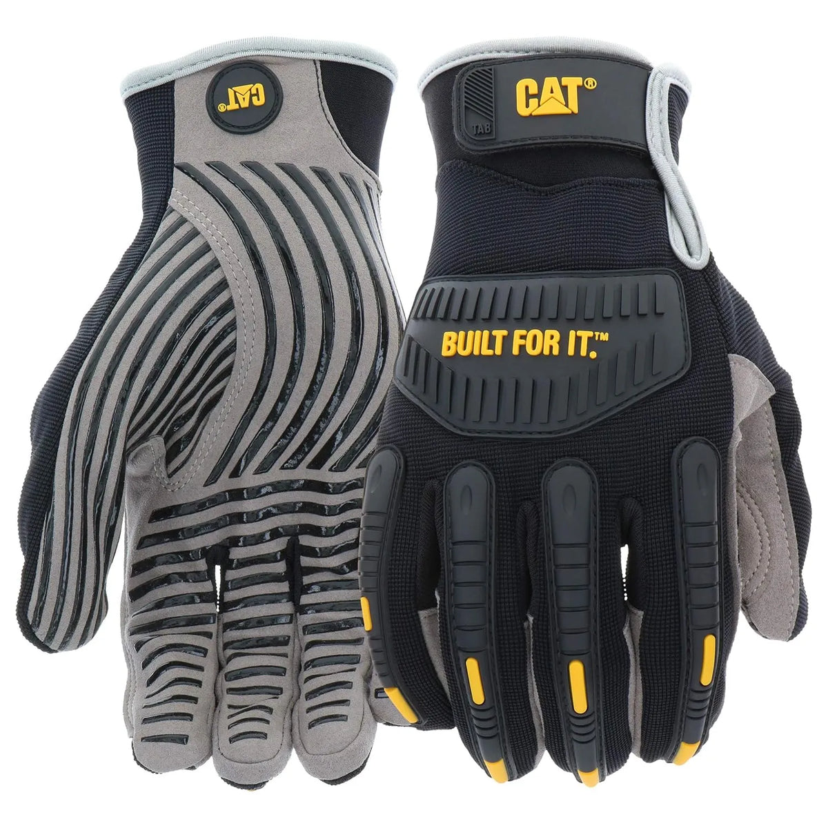 CAT High Impact Gloves - Synthetic Leather Gloves with Molded Knuckles & Adjustable Wrist CAT012230X