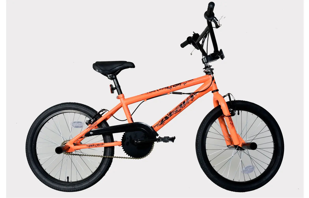 CRIME Freestyle 20" BMX Bike Neon Orange - Durable Performance BMX for Tricks and Stunts