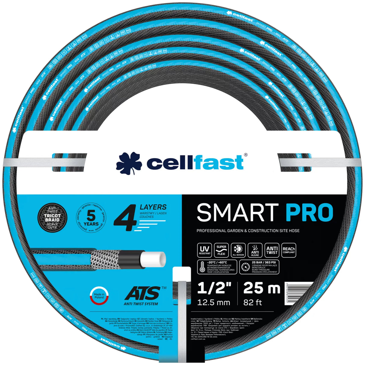 Cellfast Smart Pro Garden Hose 25M 1/2''