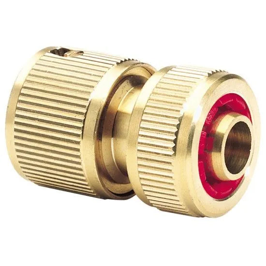 Draper Brass Hose Connector with Water Stop 1/2"