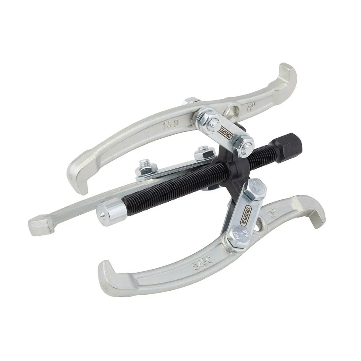 Draper Triple Leg Reversible Puller - 120mm Reach, 150mm Spread, Heavy-Duty Gear & Bearing Puller (08442)