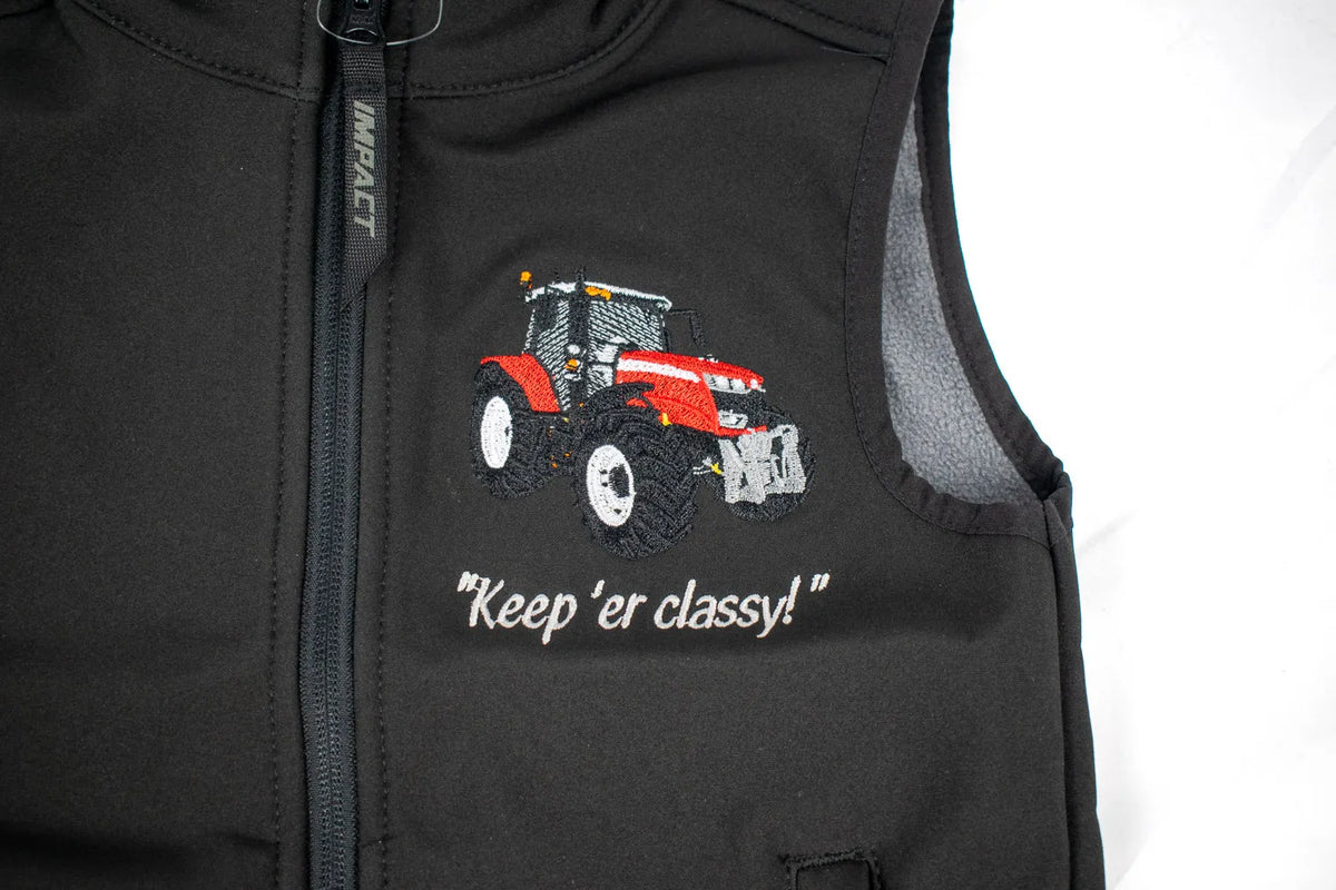 Impact Kids Massey Ferguson Softshell Gilet "Keep Her Classy"