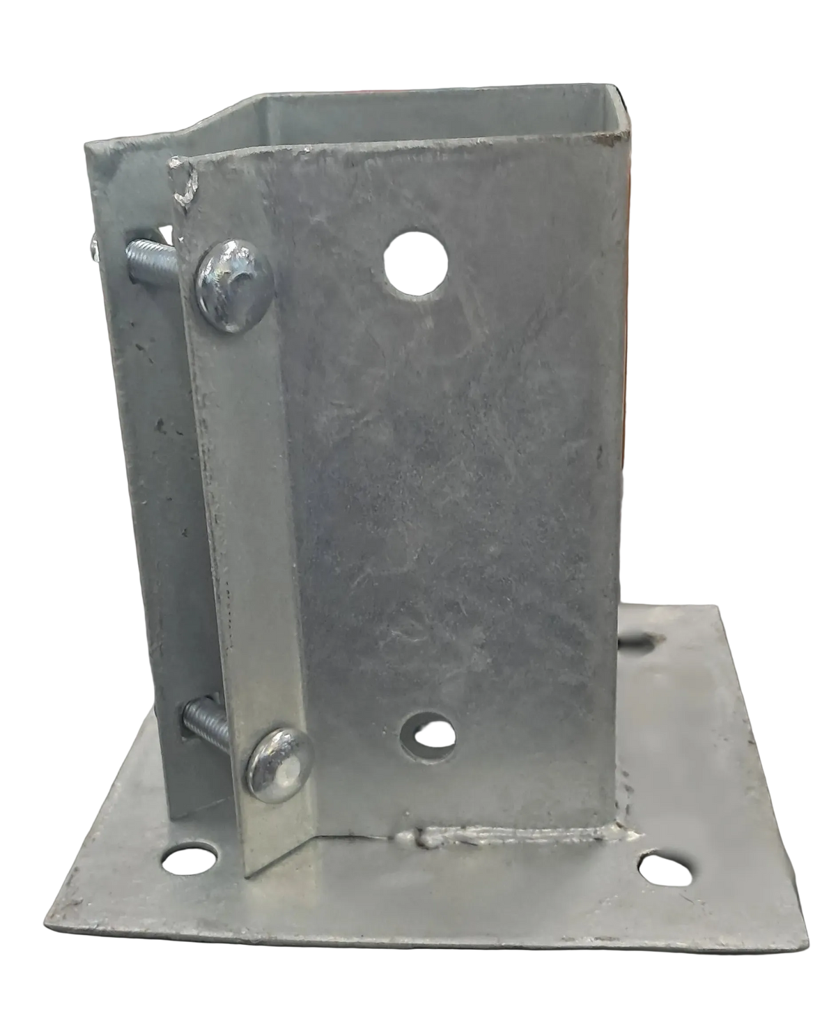 Galvanised 75mm x 75mm Bolt‑Down Post Support - Heavy Duty Concrete Fix Post Shoe