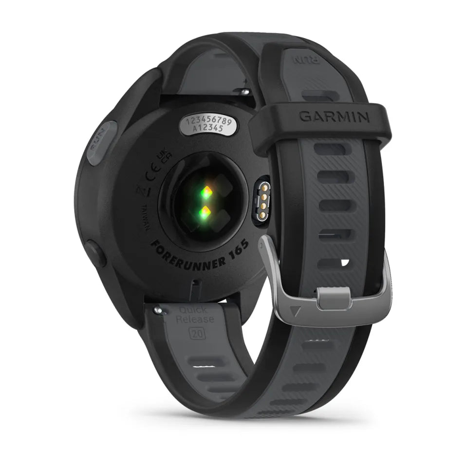Garmin Forerunner 165 GPS Running Watch - Black/Slate Grey, AMOLED Display & Fitness Tracking