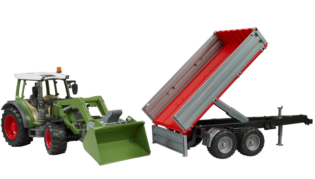 Bruder Fendt Vario 211 with frontloader and tipping trailer