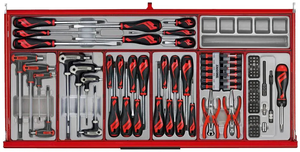 Teng Tools 37" PRO35 Roller Cabinet Tool Kit 595 Pieces Red
