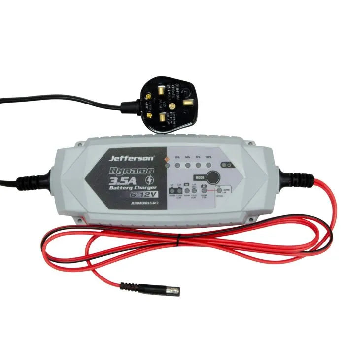 3.5A Battery Charger - 6V/12V | Smart Charging for Lead-Acid Batteries | IP54