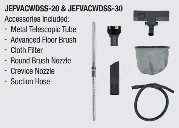 Jefferson 30L Stainless Steel Wet & Dry Vacuum Cleaner (230V)