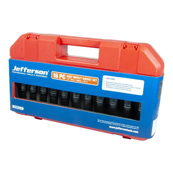 Jefferson Impact Socket Set 1/2" Drive (16 Piece)