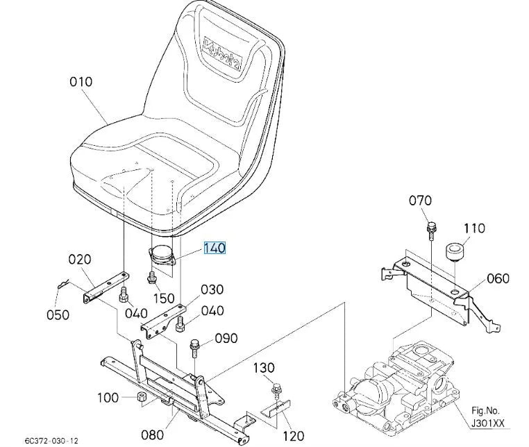 K2681-62280 Kubota SWITCH,SEAT - OEM Operator Presence Safety Switch for BX, G, GF, and RTV Models