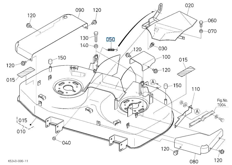 K5243-71210 Kubota Spring - OEM Jump Spring for Mower Deck Tension Systems