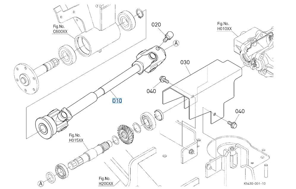 K5433-32030 Universal Joint for Kubota RCK48-G23 - OEM Drive Component