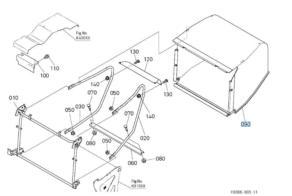 K6304-63540 Kubota Bag Net for GCK370GREC2 Collection System (GR1600)
