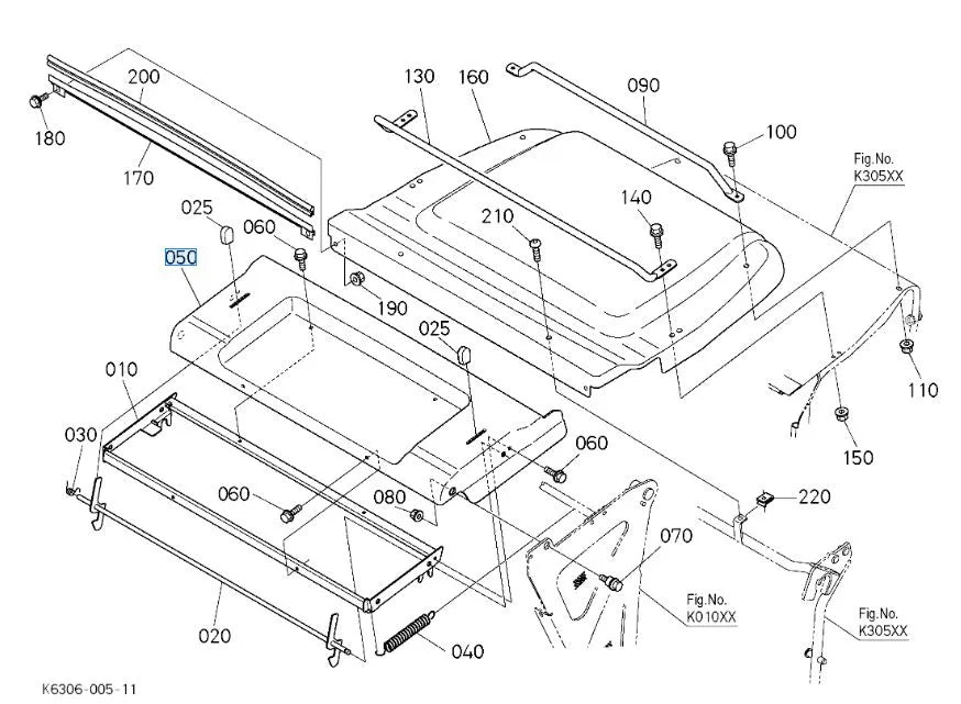 K6304-63930 Kubota Top Cover for GCK370GREC2 & GCK450GREC2 Grass Collectors