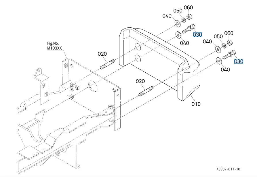 Kubota 01133-51000 SEMS Bolt - OEM Fastener for Mid PTO, ROPS & Frame Support
