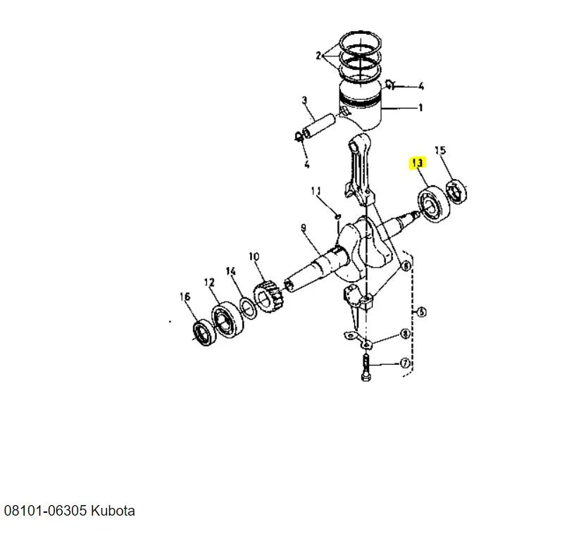 Kubota 08101-06305 Ball Bearing - OEM Replacement for Front Axle, Rear Differential & PTO