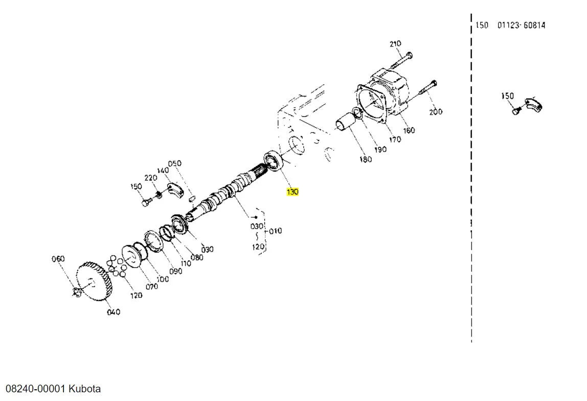 Kubota 08240‑00001 Ball Bearing - OEM Fuel Camshaft & Idler Shaft Replacement