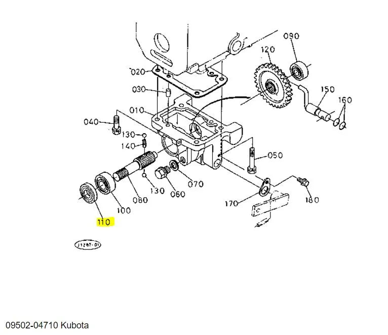 Kubota 09502-04710 Seal Oil – Drive Case, Mid PTO, Front Wheel Drive Shaft