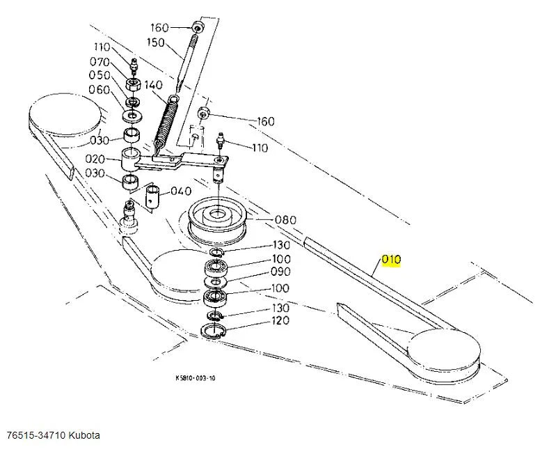 Kubota Belt 76515-34710 - OEM Replacement Belt for RC60-STR ST30