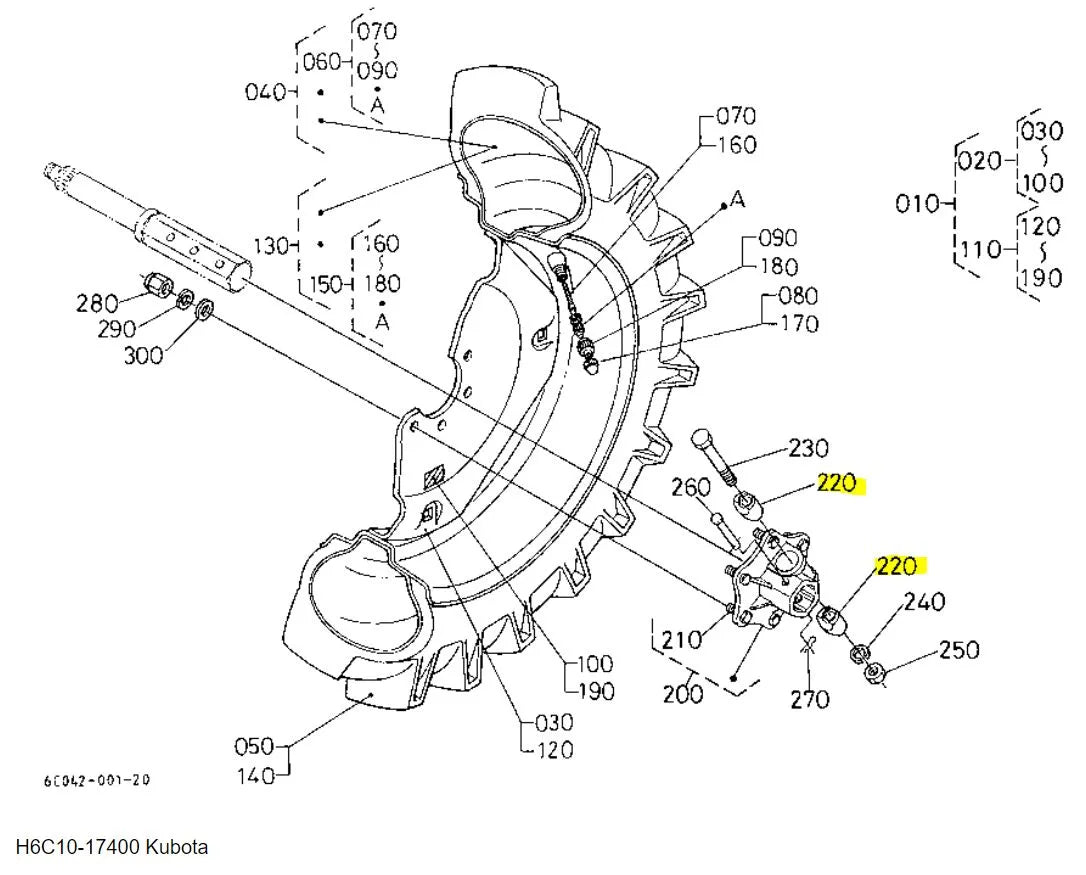 Kubota H6C10-17400 Cotter for Rear Wheel Linkages OEM Quality