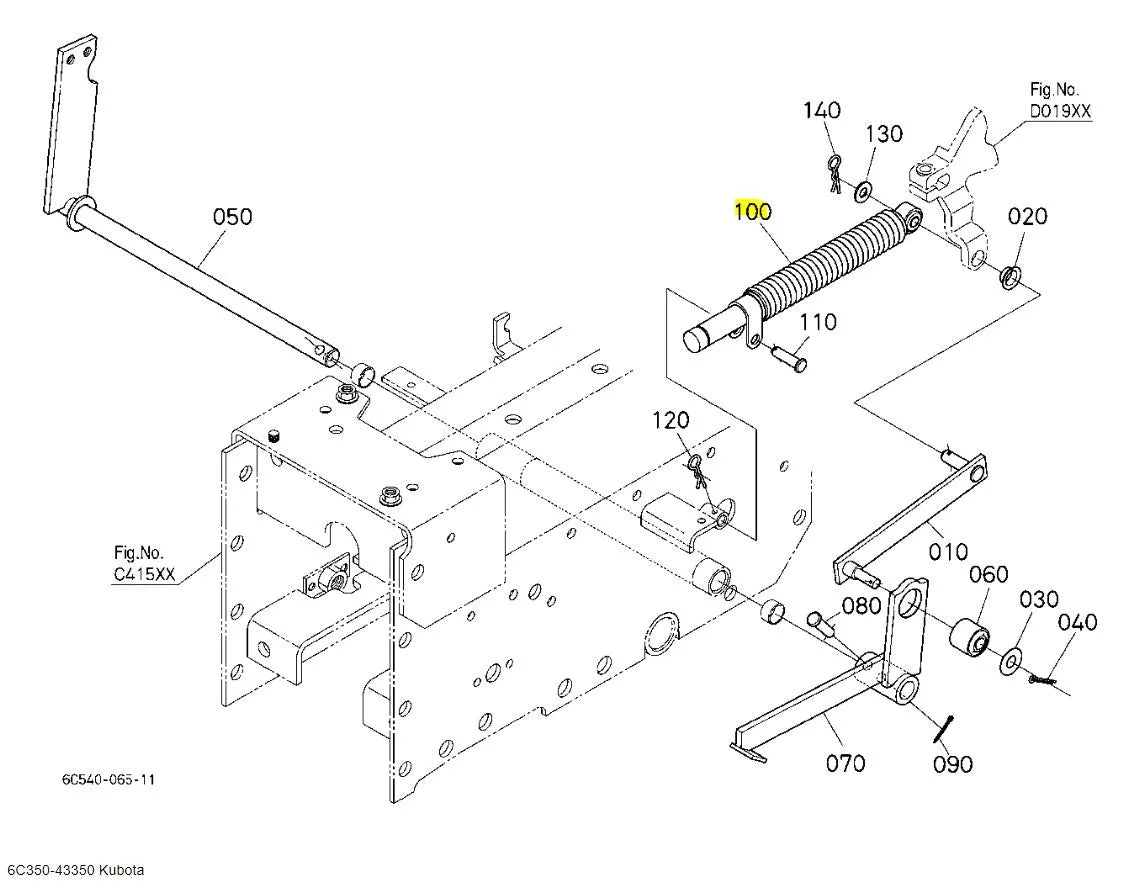 Kubota HST Damper B2710 - 6C350-43350