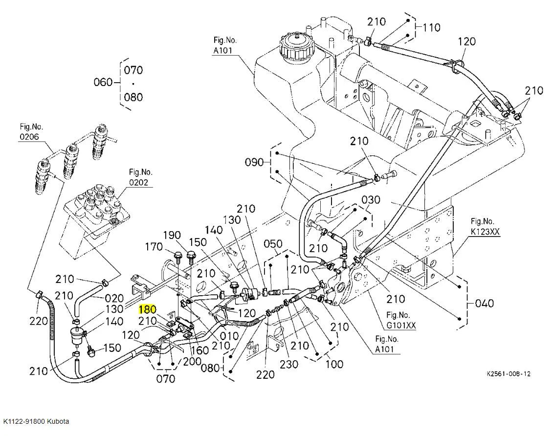 Kubota K1122-91800 Spring Nut (M61.0) Genuine OEM Fastener