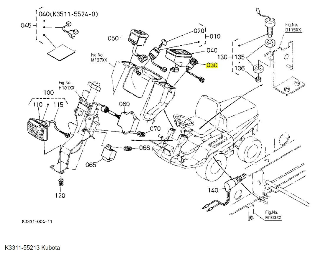 Kubota K3311-55213 Switch | OEM Replacement for F1900-AU, GF1800, and More