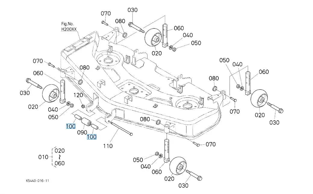 Kubota K5371-44312 Collar (Wheel 2.5) for Mower Gauge and Anti-Scalp Rollers